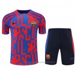 Chandal del Barcelona Manga Corta 2022-2023 Rojo y Azul - Pantalon Corto