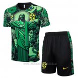 Chandal del Brasil Jesus Manga Corta 2024-2025 Verde - Pantalon Corto