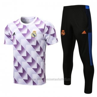 Chandal del Real Madrid Manga Corta 2022-2023 Blanco y Purpura