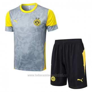 Chandal del Borussia Dortmund Manga Corta 2025-2026 Gris - Pantalon Corto