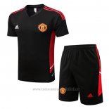 Chandal del Manchester United Manga Corta 2022-2023 Negro - Pantalon Corto