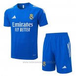 Chandal del Real Madrid Manga Corta 2025-2026 Azul Blanco - Pantalon Corto