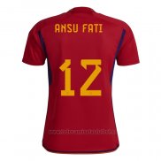 Camiseta Espana Jugador Ansu Fati 1ª 2022