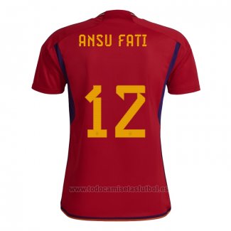 Camiseta Espana Jugador Ansu Fati 1ª 2022