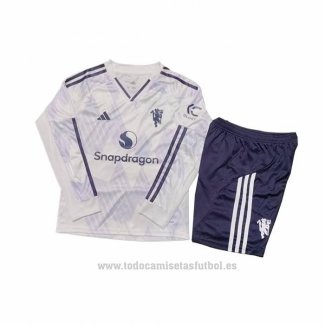 Camiseta Manchester United 2ª Manga Larga Nino 2025-2026