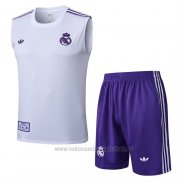 Chandal del Real Madrid Sin Mangas 2025-2026 Blanco Purpura