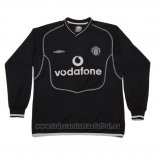 Camiseta Manchester United Portero Manga Larga Retro 2000-2002 Negro