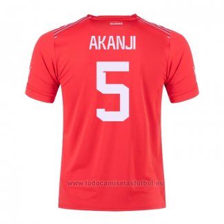 Camiseta Suiza Jugador Akanji 1ª 2022