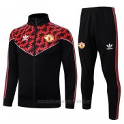 Chandal de Chaqueta del Manchester United Nino 2025-2026 Negro Rojo