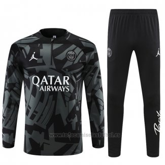 Chandal de Sudadera del Paris Saint-Germain Jordan 2022-2023 Negro y Gris