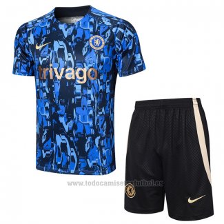 Chandal del Chelsea Manga Corta 2023-2024 Azul - Pantalon Corto