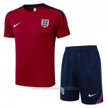 Chandal del Inglaterra Manga Corta 2024-2025 Rojo - Pantalon Corto