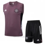 Chandal del Manchester United Sin Mangas 2025-2026 Rojo Purpura