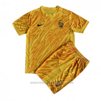 Camiseta Francia Portero Nino 2024 Amarillo