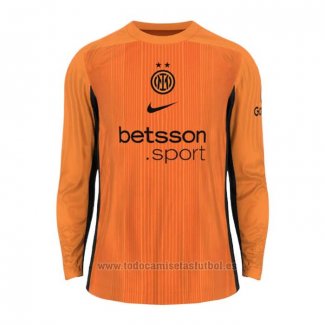 Camiseta Inter Milan Portero Manga Larga 2025-2026 Naranja