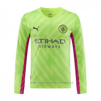 Camiseta Manchester City Portero Manga Larga 2023-2024 Verde