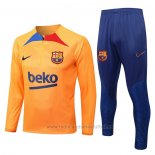 Chandal de Sudadera del Barcelona 2022-2023 Naranja