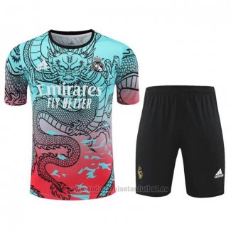 Chandal del Real Madrid Dragon Manga Corta 2024-2025 Verde y Rojo - Pantalon Corto