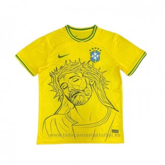 Camiseta Brasil Jesus 2025 Amarillo Tailandia