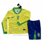 Camiseta Brasil 1ª Manga Larga Nino 2024