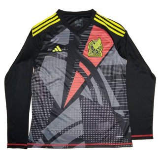 Camiseta Mexico Portero Manga Larga 2024 Negro