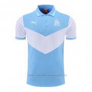 Camiseta Polo del Olympique Marsella 2022-2023 Azul y Blanco
