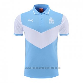 Camiseta Polo del Olympique Marsella 2022-2023 Azul y Blanco