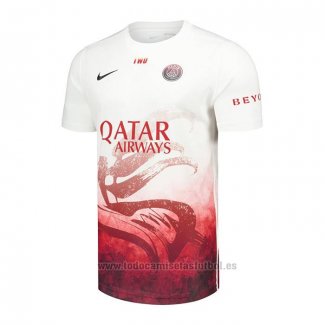 Camiseta Pre Partido del Paris Saint-Germain 2025-2026 Blanco Rojo