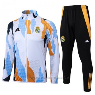 Chandal de Chaqueta del Real Madrid 2024-2025 Blanco y Amarillo