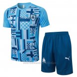 Chandal del Olympique Marsella Manga Corta 2024-2025 Azul - Pantalon Corto