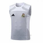Camiseta de Entrenamiento Real Madrid Sin Mangas 2025-2026 Gris Blanco