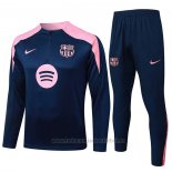 Chandal de Sudadera del Barcelona 2025-2026 Azul Rosa