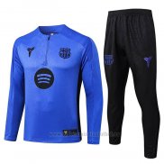 Chandal de Sudadera del Barcelona Nino 2025-2026 Azul Purpura
