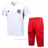 Chandal del Flamengo Manga Corta 2023-2024 Blanco - Pantalon Corto