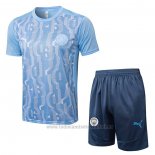 Chandal del Manchester City Manga Corta 2024-2025 Azul - Pantalon Corto