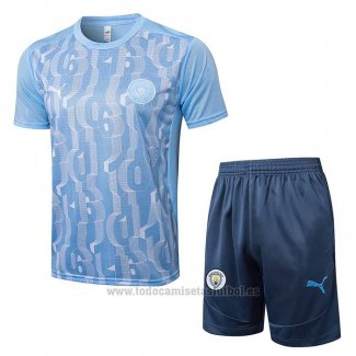Chandal del Manchester City Manga Corta 2024-2025 Azul - Pantalon Corto