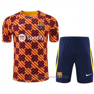 Chandal del Barcelona Manga Corta 2023-2024 Amarillo - Pantalon Corto