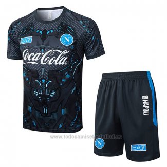 Chandal del Napoli Manga Corta 2025-2026 Negro - Pantalon Corto