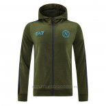 Chaqueta con Capucha del Napoli 2024-2025 Verde