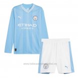 Camiseta Manchester City 1ª Manga Larga Nino 2023-2024