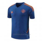 Camiseta de Entrenamiento Manchester United 2022-2023 Azul