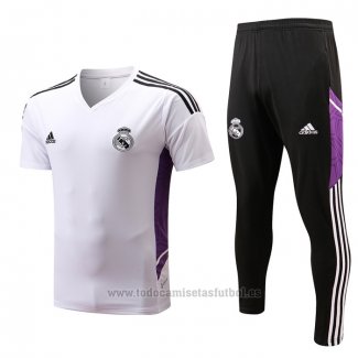 Chandal del Real Madrid Manga Corta 2022-2023 Blanco y Purpura