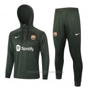 Chandal de Sudadera del Barcelona Nino 2023-2024 Verde Oscuro