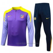 Chandal de Sudadera del Atletico Madrid Nino 2025-2026 Purpura