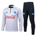 Chandal de Sudadera del Napoli Nino 2025-2026 Blanco