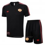 Chandal del Manchester United Manga Corta 2025-2026 Negro - Pantalon Corto