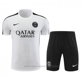 Chandal del Paris Saint-Germain Manga Corta 2023-2024 Blanco - Pantalon Corto