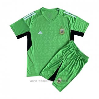 Camiseta Argentina Portero Nino 2022 Verde