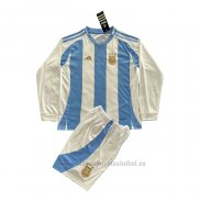 Camiseta Argentina 1ª Manga Larga Nino 2024