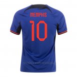 Camiseta Paises Bajos Jugador Memphis 2ª 2022